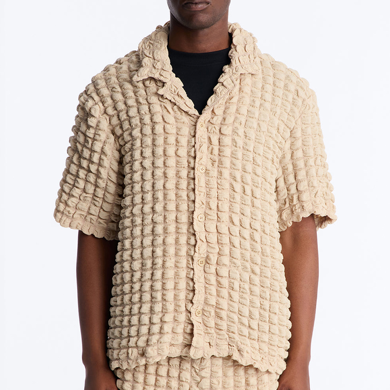 Textured Button-Up Shirt
